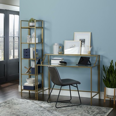 Better Homes & Gardens Nola Narrow Bookcase, Gold Finish 7