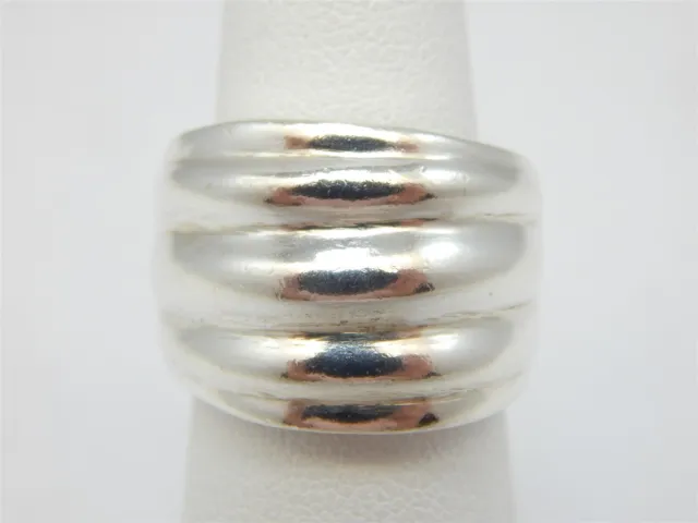STERLING SILVER 925 High Polish Stardust Finish Dome Ring Nd Size