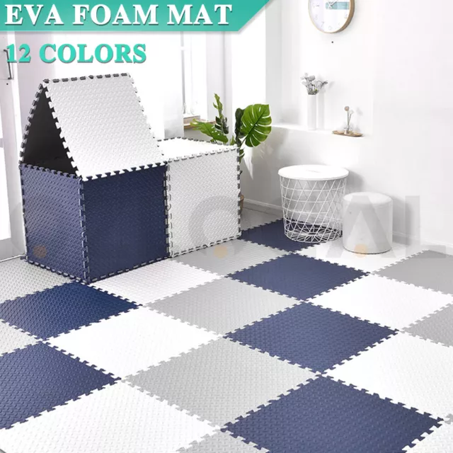 Soft EVA Rubber Foam Kids Baby Play Interlocking Floor Mats Camping Gym Exercise