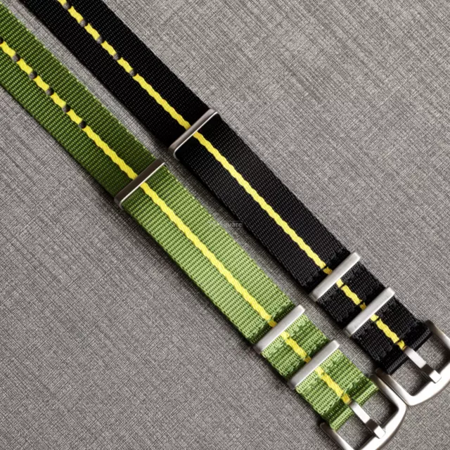 Buy 2 Get 50% off 1.4mm Thick Seatbelt NATO Nylon Fabric Watch Strap Yellow