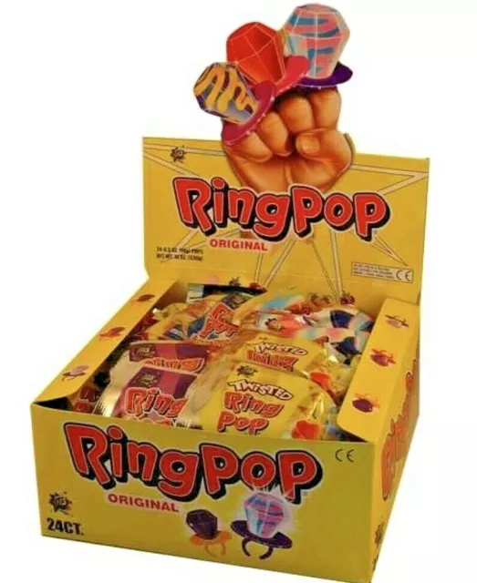 24 x RING POP ORIGINAL LOLLIPOPS ASSORTED KIDS NOVELTY POPS PARTY BULK LOLLIES 3