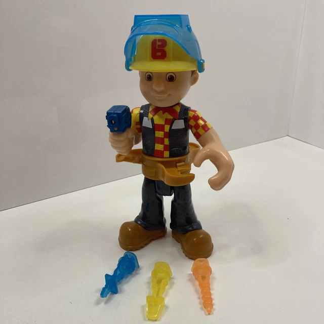 LARGE BOB THE Builder 10" Talking Action Figure With Tools Mattel £11. ...