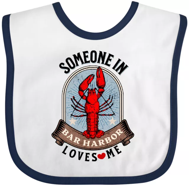 Inktastic Someone In Bar Harbor Maine Loves Me Baby Bib Coastal Grandparents Hws