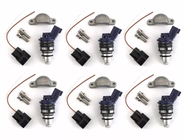 6 Fuel Injectors for NISSAN Z32 300ZX 10/94+ VG30DETT 370cc FAIRLADY Z 375cc 6 Fuel Injectors for NISSAN Z32 300ZX 10/94+ VG30DETT 370cc FAIRLADY Z 375cc