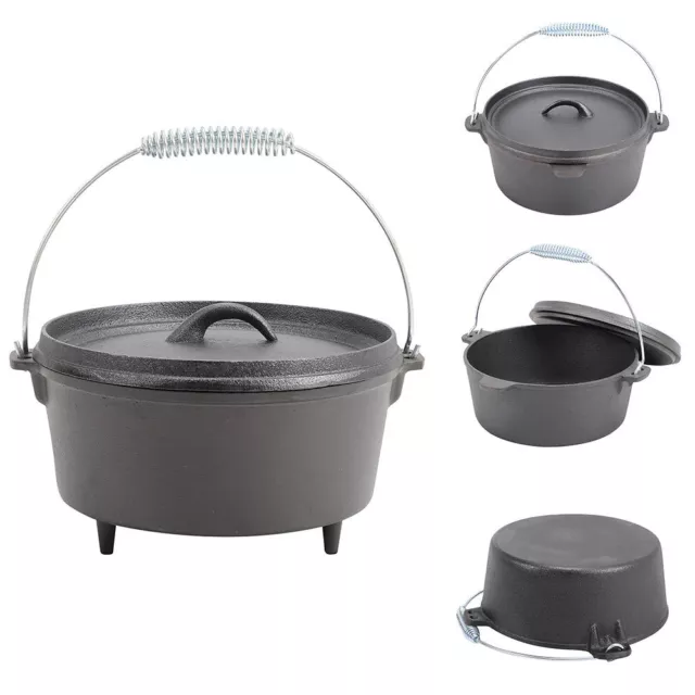Premium Cast Iron Stove Pot • 5 Quart / 7 Quart • Bell Tent UK