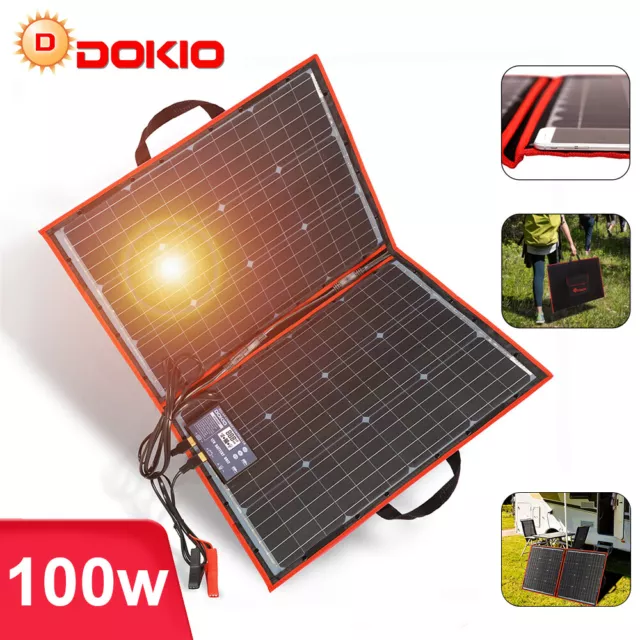 Dokio 100w Panneau solaire portable pliable pour VR/Camping/Téléphoner