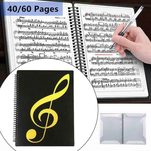 40/60 Pages Music Score Coil Binder Practice Piano Paper Storage Document Lot Y2