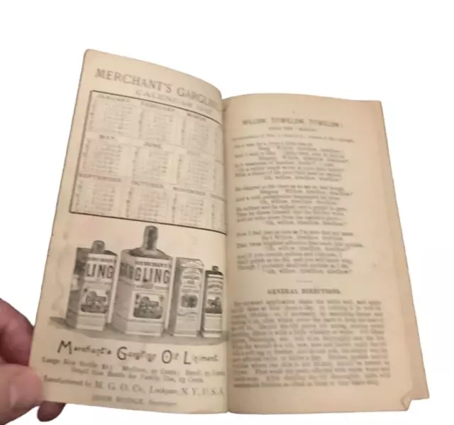 1887 Merchants Gargling Oil Songster Man Woman Guitar Booklet L Jay Carrel CPFA 3