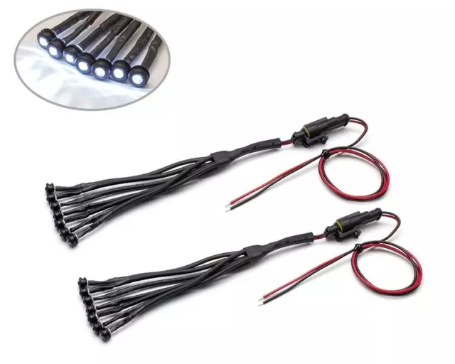 Coche Moto LED Auxiliar Juego de Luces - Blanco - Empotrado - 14 Piezas 4X4, Atv