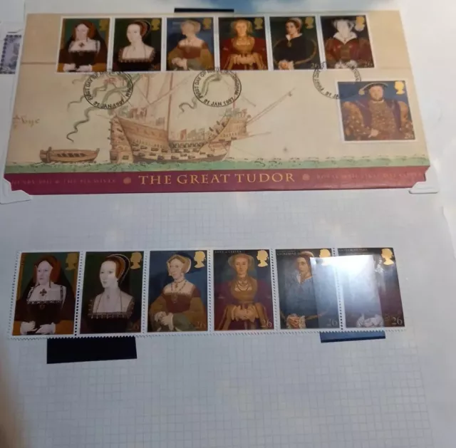 STAMPS FIRST DAY COVERS Mint set stamps Tudor Queens D Day Horses Xmas 3