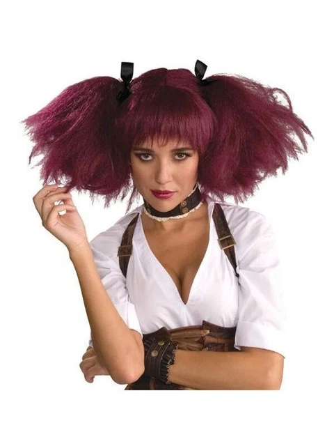 Adult Burgundy Steampunk Wig