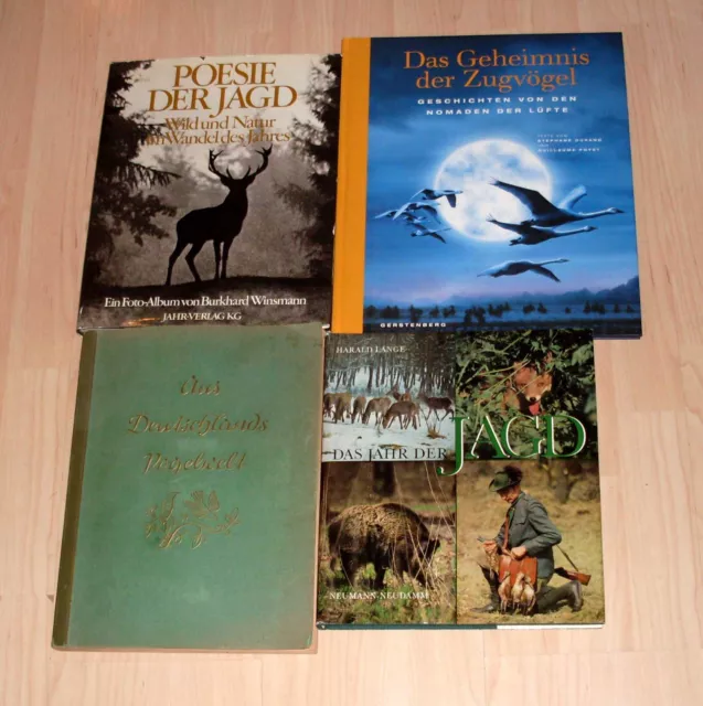 4 alte Naturbücher / Tierbücher : Das Jahr der Jagd + Poesie + Zugvögel ...