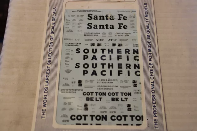 HO Scale Microscale, Santa Fe, SP, Cotton Belt 50' Hopper Decal Set, #87-503