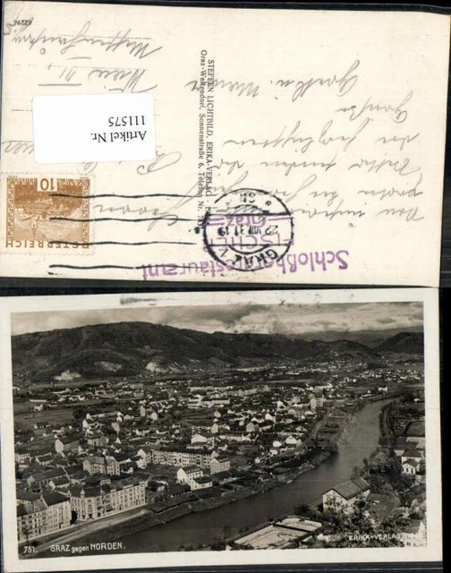111575,Graz gegen Norden Vororte Häuser 1935