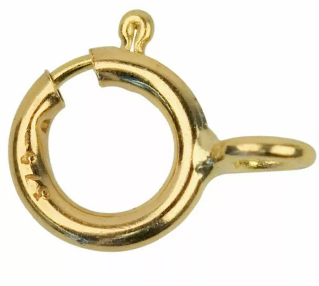 9ct Yellow Gold 6mm Bolt Ring Open Bolt Ring Jewellery Fastener 6mm clasp