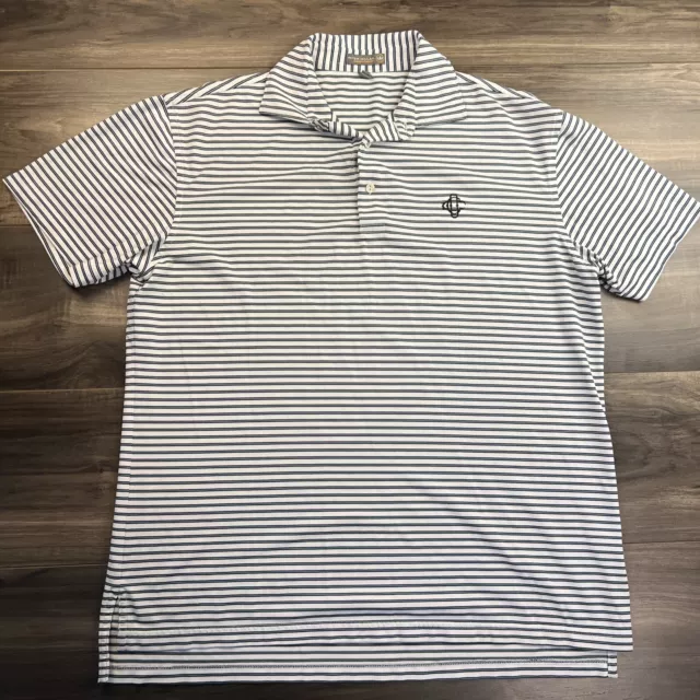 Peter Millar Shirt Mens Medium Stripe Summer Comfort Performance Golf Polo