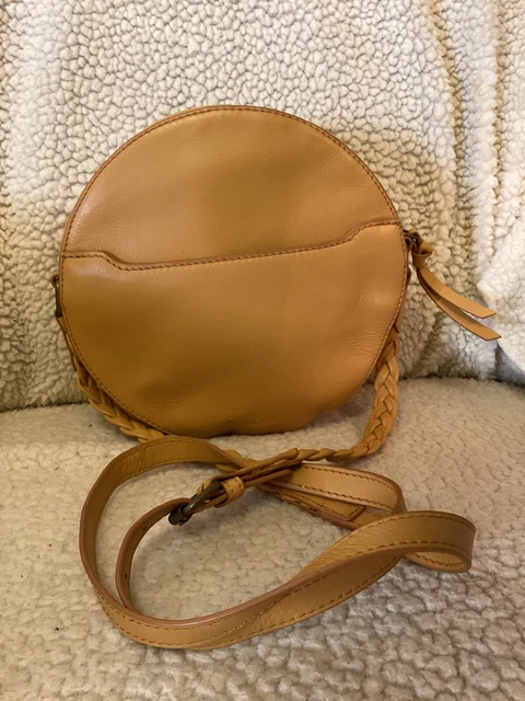 Rachel Roy  Crossbody purse Round Mustard Yellow Leather zip around
