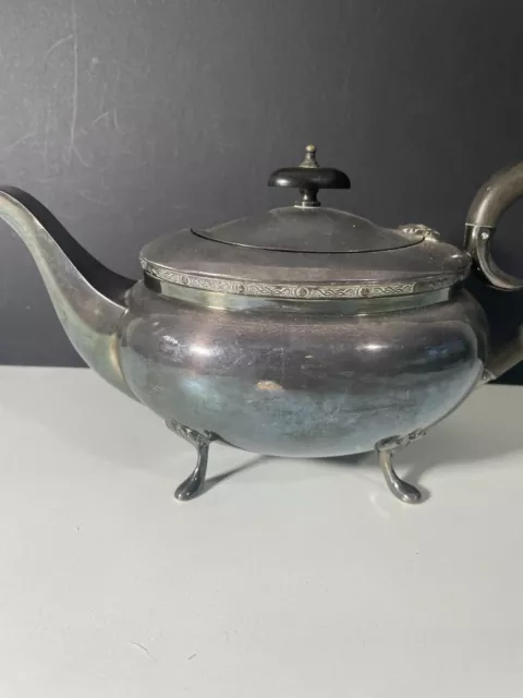 Davis & Sons Glasgow C.1863 Silver Plated  Footed Teapot with Lid 3