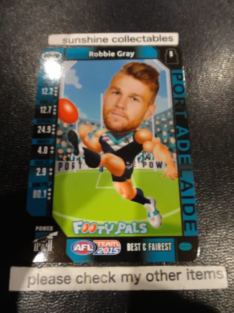 2015 Afl Team Coach Footy Pals Fp-13 Robbie Gray Port Adelaide