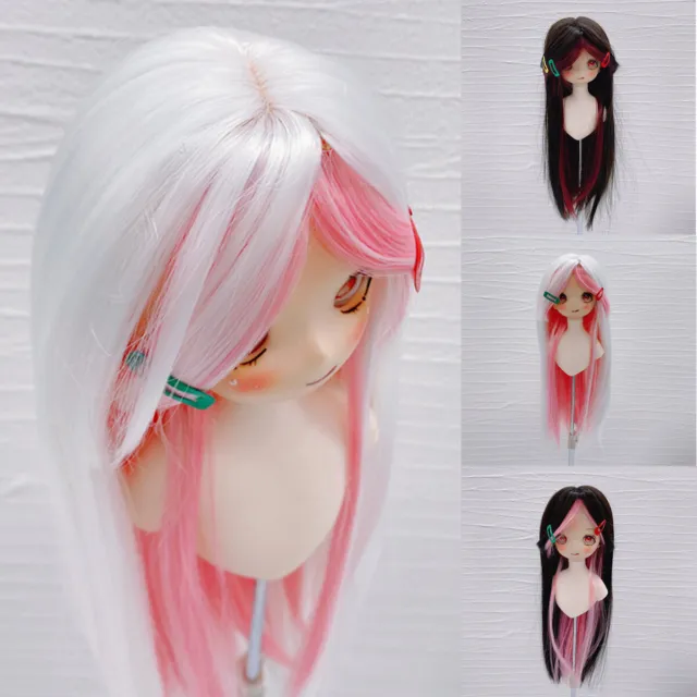 Dolls Accessory Wigs Long Straight Multicolor Hair for 1/3 1/4 1/6 BJD Dolls DIY