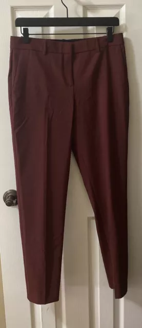 Theory Women Wool Dress Pants Size 6 Maroon