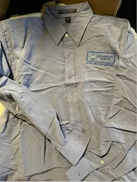 Port Authority Mens Long Sleeve Button Up Collar Shirt XL w/logo *
