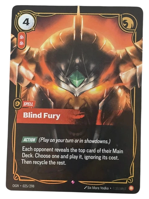 RIFTBOUND LEAGUE OF Legends - Blind Fury 025 $3.00 - PicClick AU