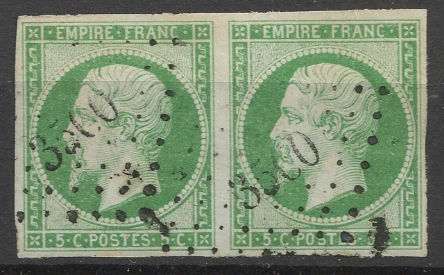 Paire NAPOLÉON N°12 vert, PC 3560 Vic-le-Comte - Hautes-Pyrénées, TB