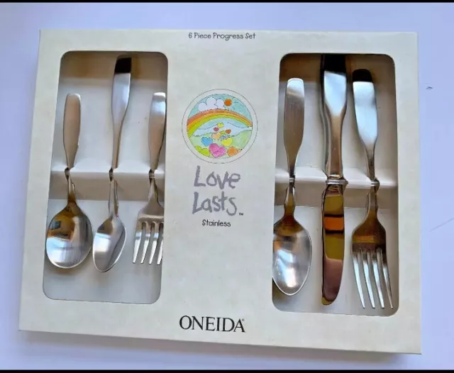 Oneida Children's Paul Revere Stainless Flatware 6Pc Love Lasts Progress Set