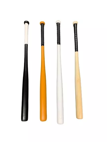 Wooden Baseball Bat Heavy Duty Rounders Softball Training 36" Natural Wood