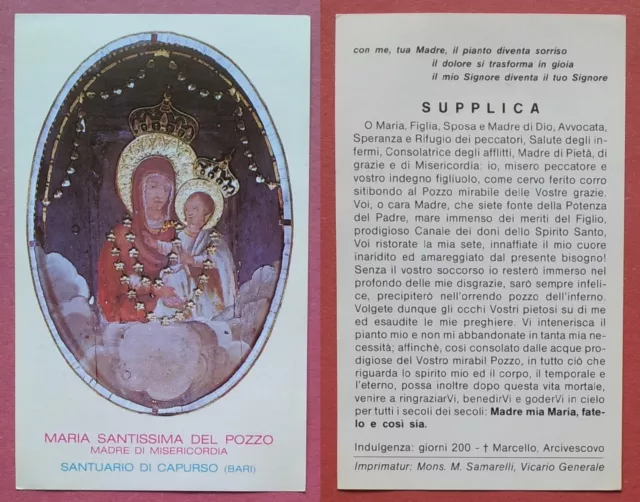 Santino Holy Card: Santuario di Capurso - Maria SS. del Pozzo