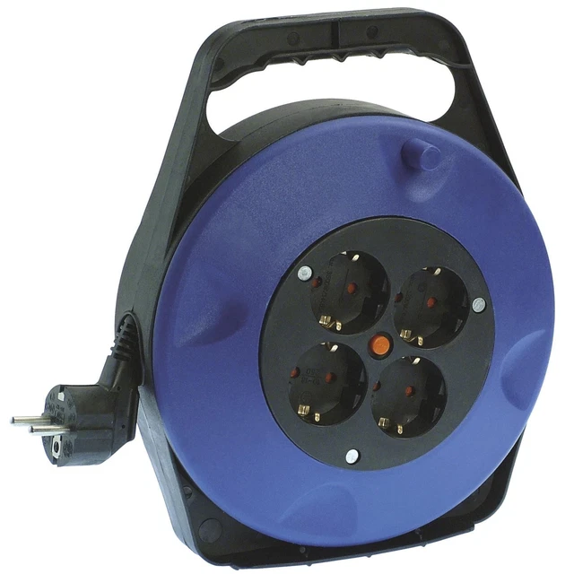 Con Cable 10m Strom-Kabelrolle 10 Kabelbox 4X Enchufe Kabel-Rolle 10 M