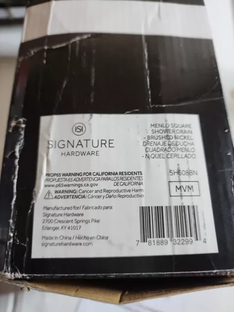 Signature Hardware 446696 Menlo Shower Drain Chrome