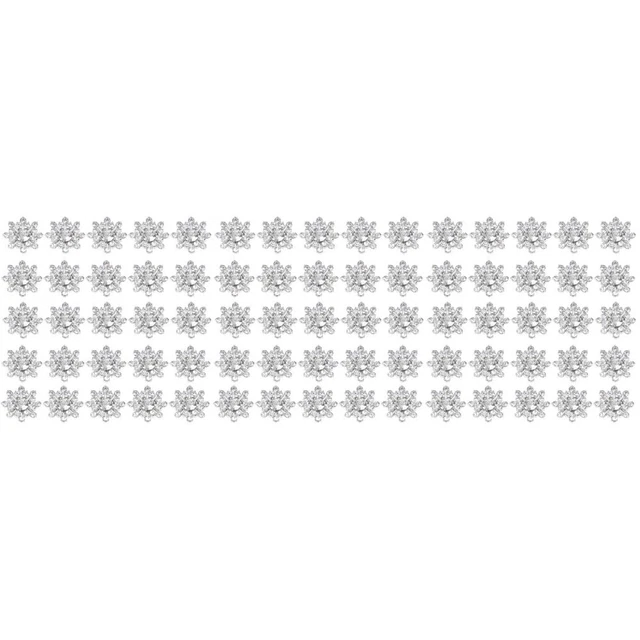 90 Pcs Rhinestone Embellishments Snowflake Drill Buckle Vintage Decor Manual
