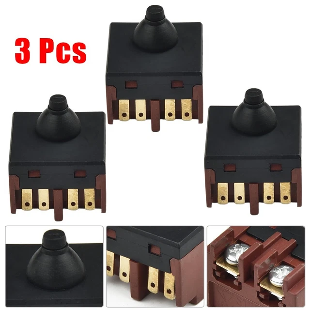Pack de 3 interrupteurs de remplacement pour meuleuses d'angle 100 mm bouton-pou