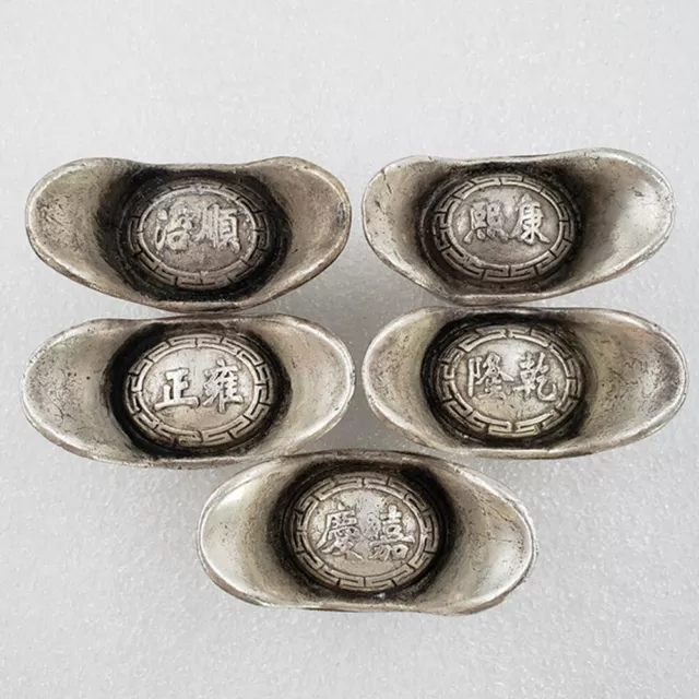 5PCS Chinese Qing Dynasty Yuanbao Ingot Antique Collection Set Bar Home Decor*