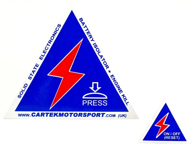 Cartek Motorsport Electronics Battery Isolator Safety Stickers