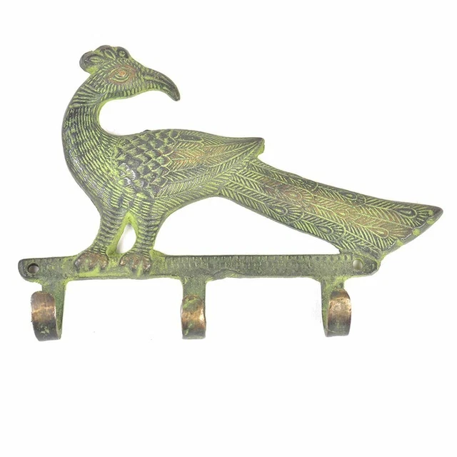 New Handmade Coat Holder for Wall Multicolor Antique Brass Wall Hook Peacock Hat