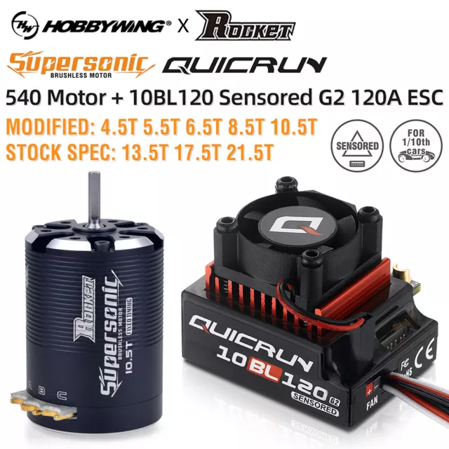 Hobbywing 10BL120 ESC+540 Motor Sensored Brushless Combo for 1/10 Drift RC Car