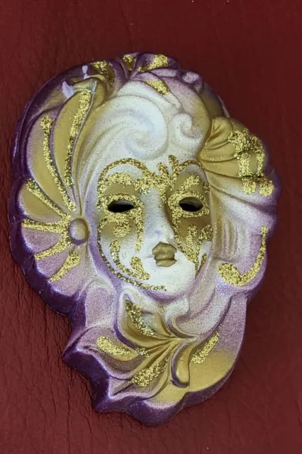 Maschera in porcellana stile veneziano dipinta a mano
