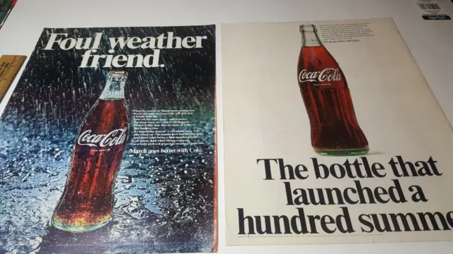 Vintage Coca Cola Coke 1960s Large Magazine Print Ad Lot Of 2  PA1