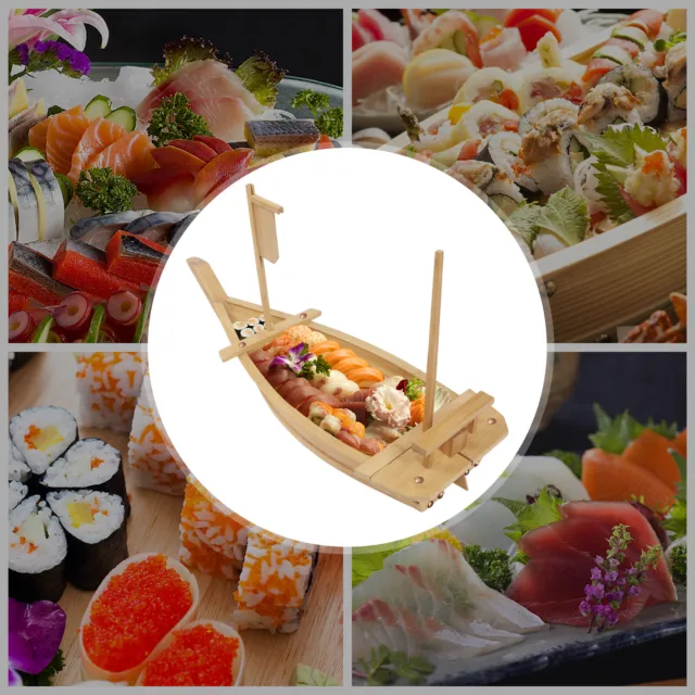 Wooden Sushi Boat Serving Tray 28 Inch Sushi Plate for Restaurant Parties Use