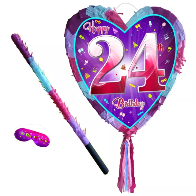 24° Compleanno Cuore Pinata ventiquattro Party game ragazze tema numero 24 quarto