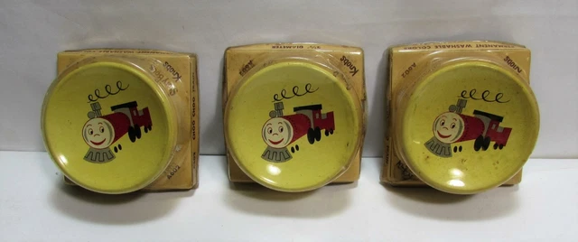 Lot of 3 NOS Vintage Amerock Choo Choo Train Story Book Drawer Knobs A602 - 2.5"