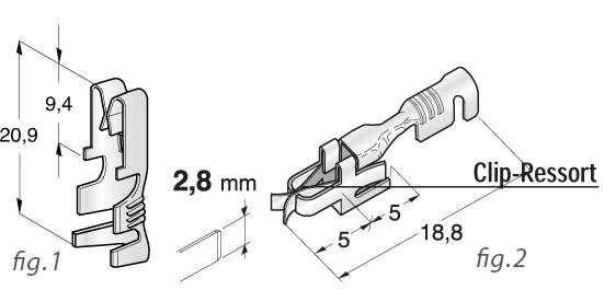 100x CASTEELS OS.07900 COSSE POUR PORTE-FUSIBLES 1.0-2.5MM