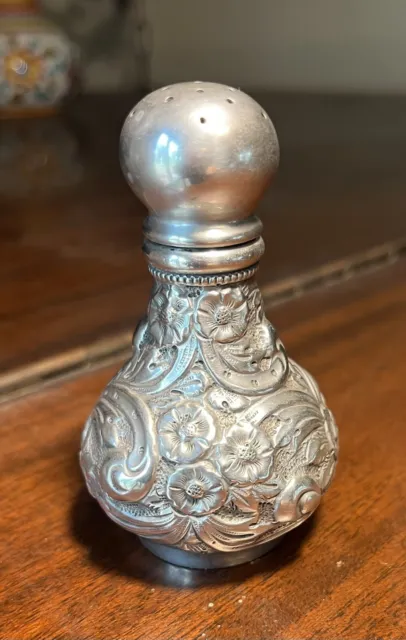 Repousse Sterling Single Pepper/Salt Caster by Simons Brothers