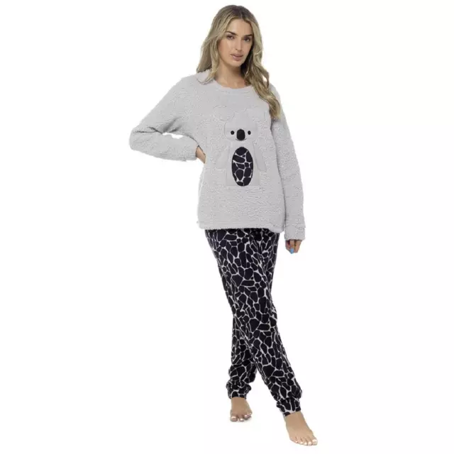 Mujer Cálido Cosy Polar Koala Diseño Pijama Pj Juego