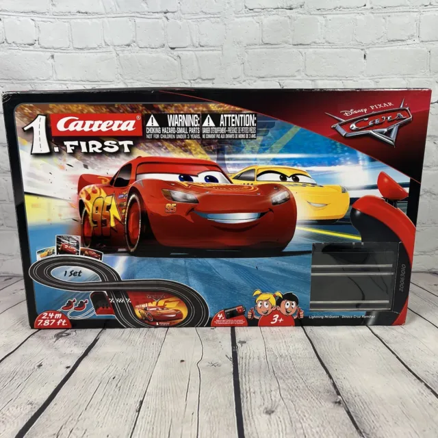 Carrera First Disney Pixar Cars 3 Slot Car Race Track Includes 2 cars