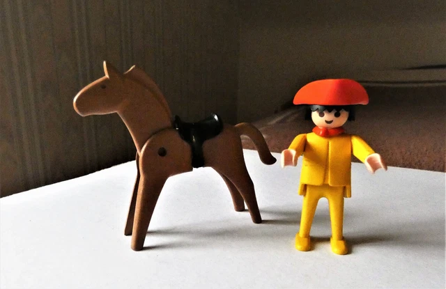 Playmobil Geobra 1974 - Cheval N°2 - Tête Mobile - Occasion