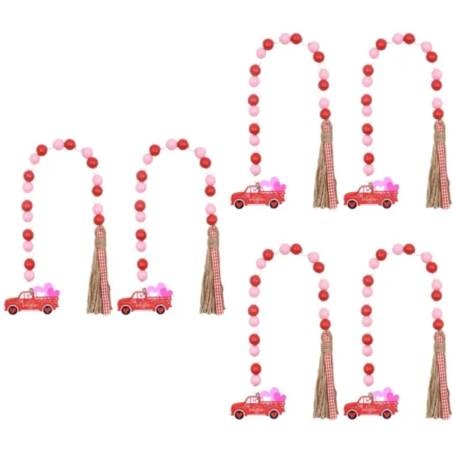 6 piezas Collar de San Valentín para niños con flecos cuentas guirnalda borla